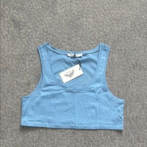 Blue Women's Cropped Tank Top